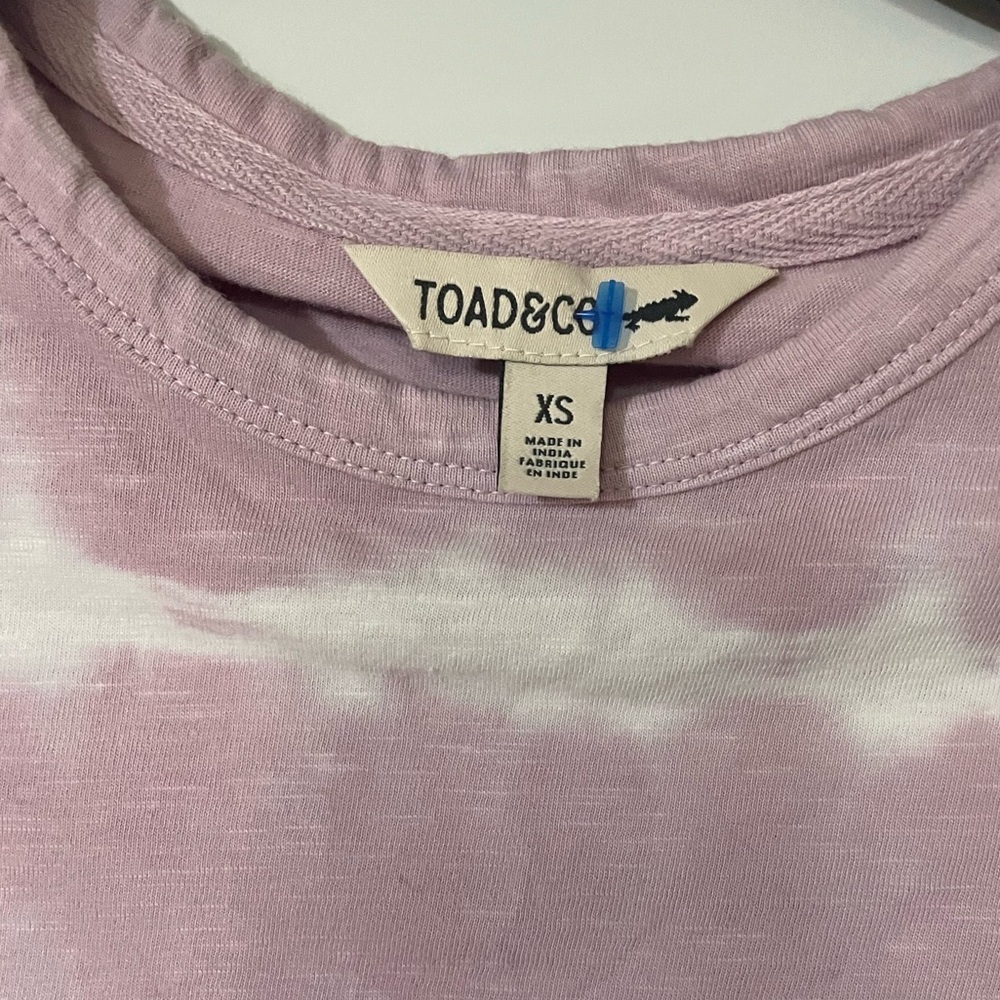 Toad&Co Women’s Organic Cotton Primo Shortsleeve Tee Crew Neck Tie Dye Pink XS - Picture 3 of 6